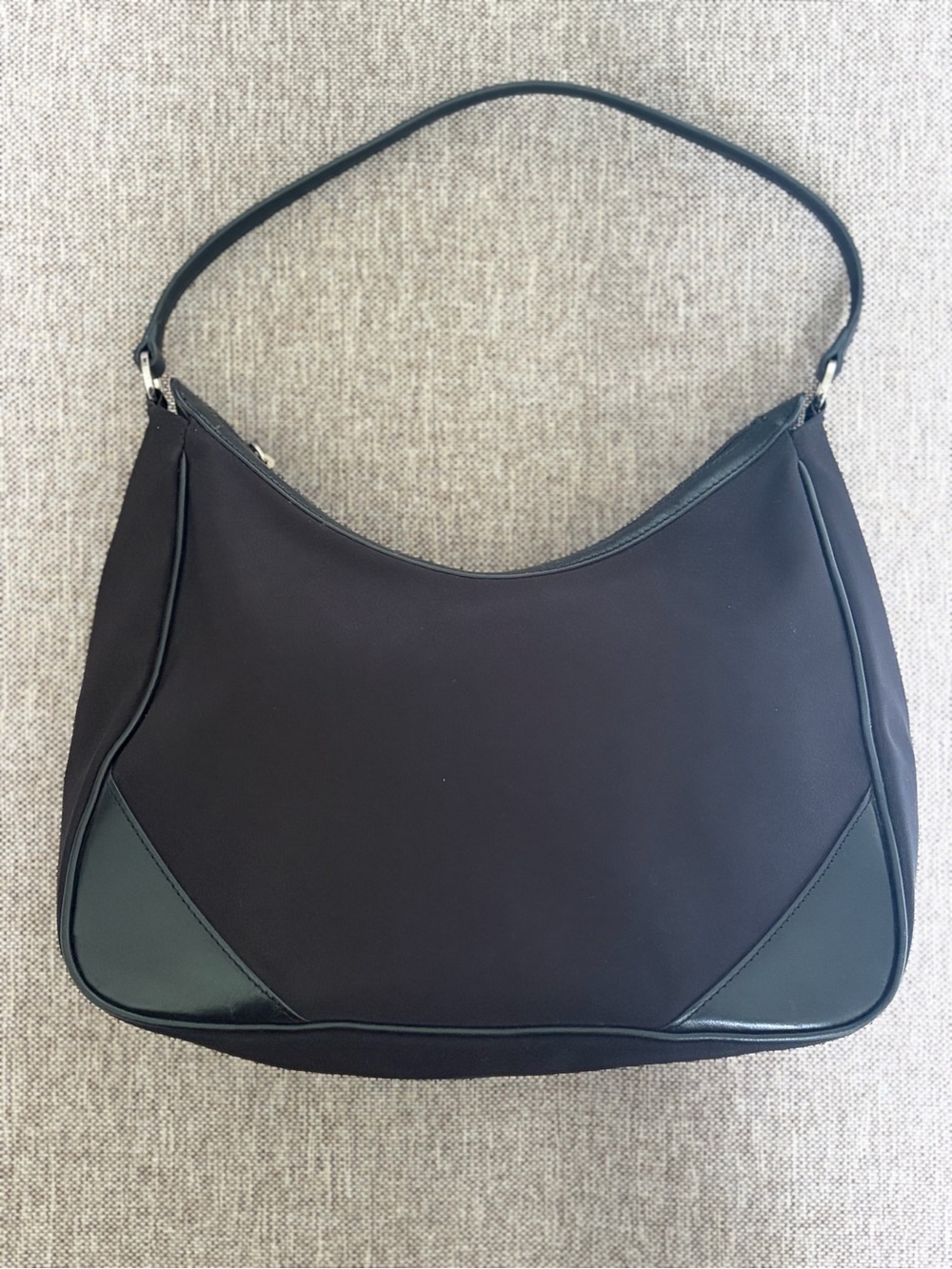 Ann Taylor‎ Black Shoulder Bag Silver Strap Accents Classic Everyday